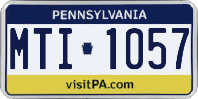 PA license plate MTI1057