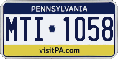 PA license plate MTI1058