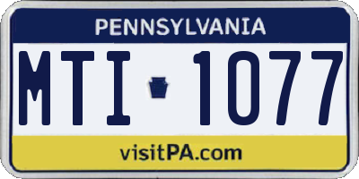 PA license plate MTI1077