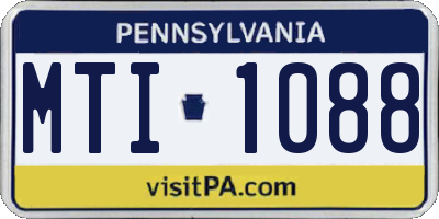 PA license plate MTI1088