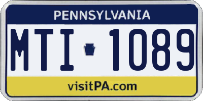 PA license plate MTI1089