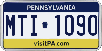 PA license plate MTI1090