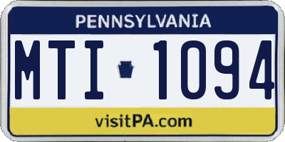 PA license plate MTI1094