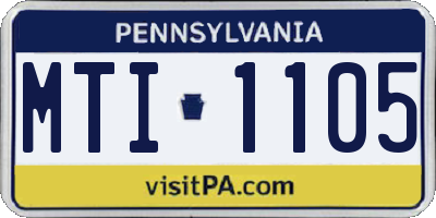 PA license plate MTI1105