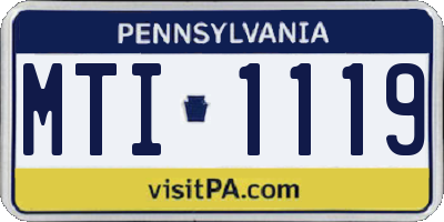 PA license plate MTI1119
