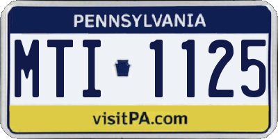 PA license plate MTI1125