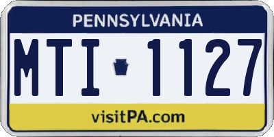 PA license plate MTI1127