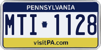 PA license plate MTI1128