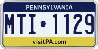 PA license plate MTI1129
