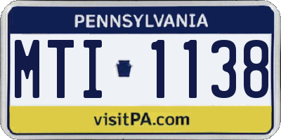 PA license plate MTI1138