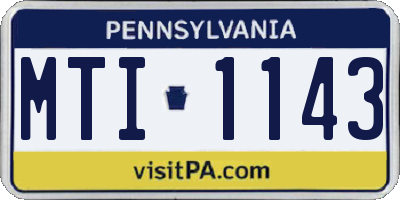 PA license plate MTI1143