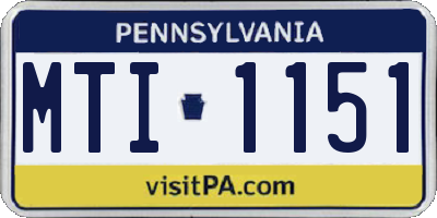 PA license plate MTI1151