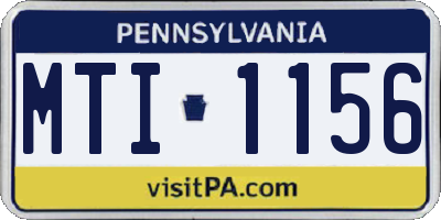 PA license plate MTI1156