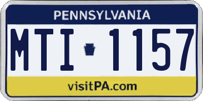 PA license plate MTI1157