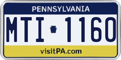 PA license plate MTI1160