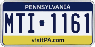 PA license plate MTI1161