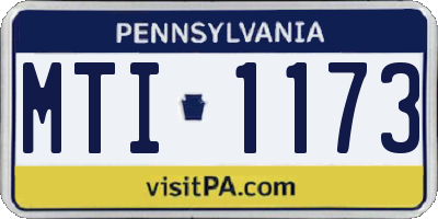 PA license plate MTI1173
