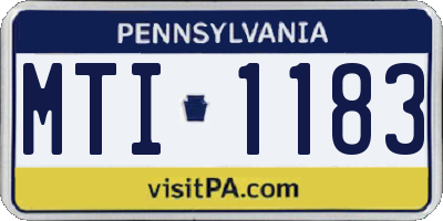 PA license plate MTI1183