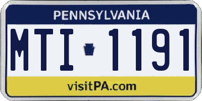 PA license plate MTI1191