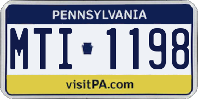 PA license plate MTI1198