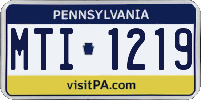 PA license plate MTI1219