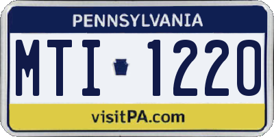 PA license plate MTI1220