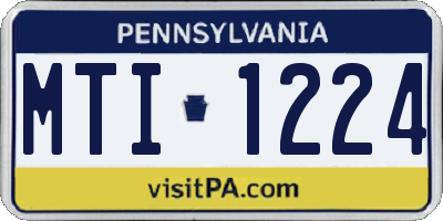PA license plate MTI1224