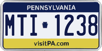 PA license plate MTI1238