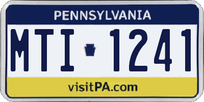 PA license plate MTI1241