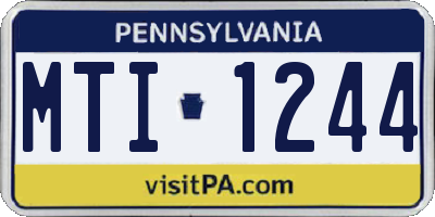 PA license plate MTI1244