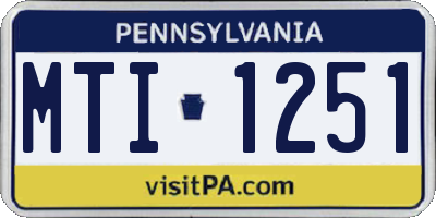 PA license plate MTI1251