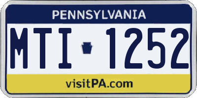 PA license plate MTI1252