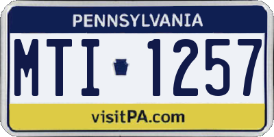 PA license plate MTI1257