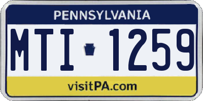 PA license plate MTI1259
