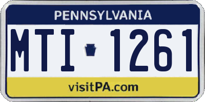 PA license plate MTI1261
