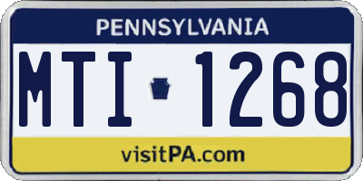 PA license plate MTI1268