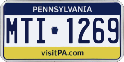 PA license plate MTI1269