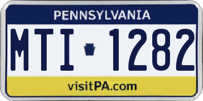 PA license plate MTI1282