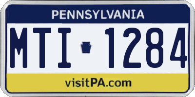 PA license plate MTI1284