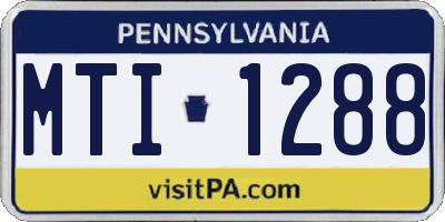 PA license plate MTI1288