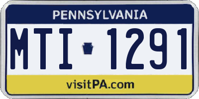 PA license plate MTI1291