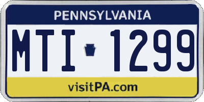 PA license plate MTI1299