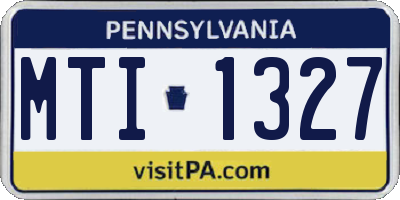 PA license plate MTI1327