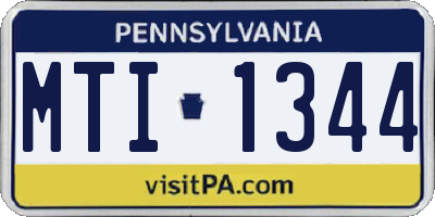 PA license plate MTI1344
