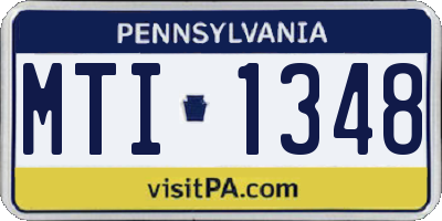 PA license plate MTI1348