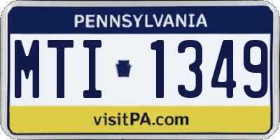 PA license plate MTI1349