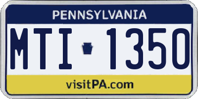 PA license plate MTI1350