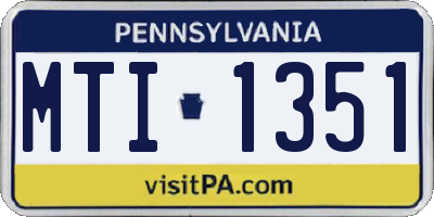 PA license plate MTI1351
