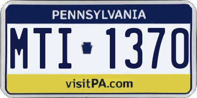 PA license plate MTI1370