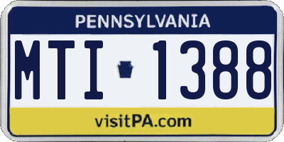 PA license plate MTI1388